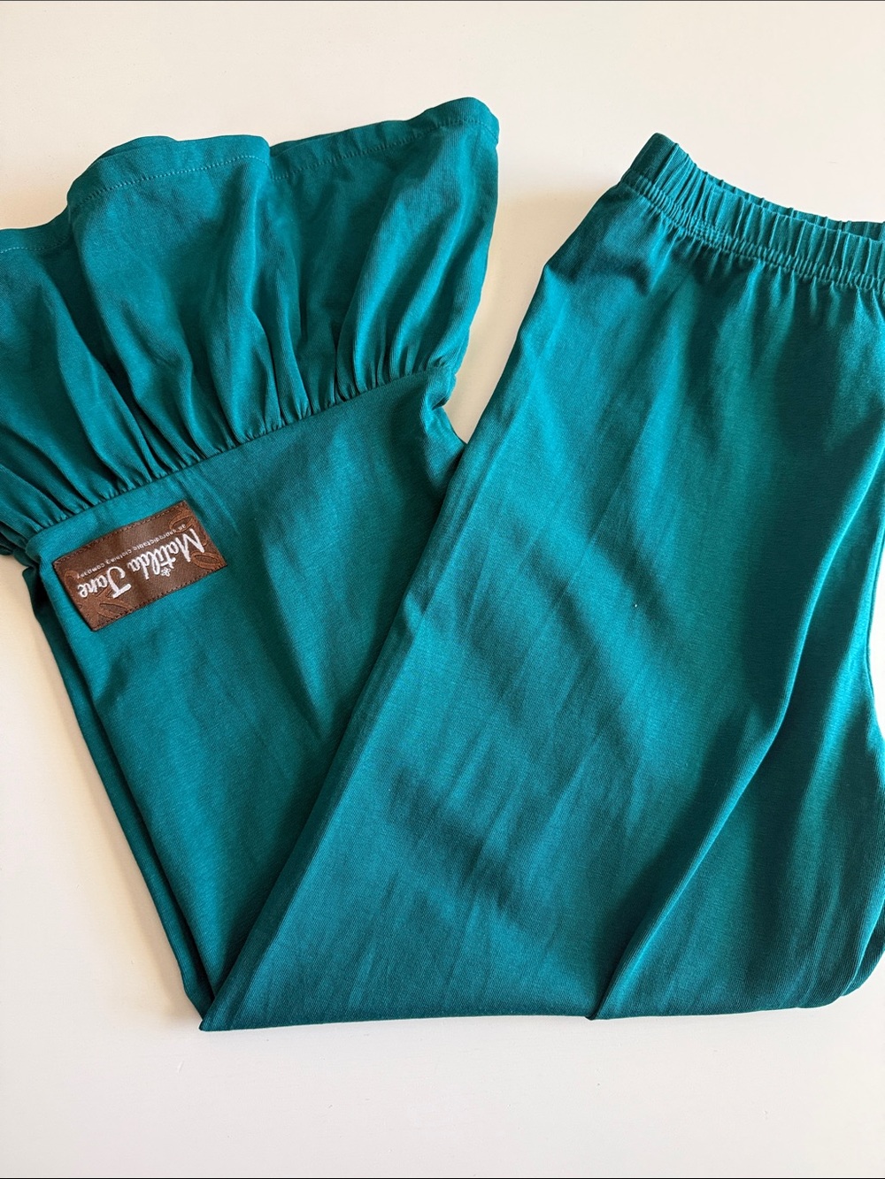 Matilda Jane Teal Girls Big Ruffles Bell Bottoms Sz 8 NWT